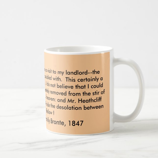 Caneca De Café Caneca, Wuthering Heights por Emily Bronte, 1847 (Direita)