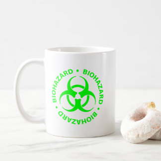 Caneca De Café Caneta de Advertência de Bioperigo Verde
