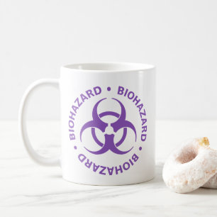 Caneca De Café Caneta de Advertência de Risco Biológico Roxo