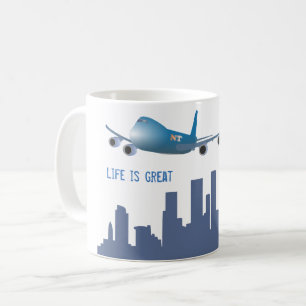 Caneca De Café Caneta de avião "A vida é excelente"