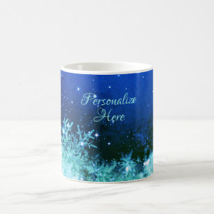 Caneca De Café Caneta de faísca em floco de neve