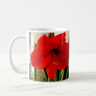Caneca De Café Caneta de flores vermelhas grandes
