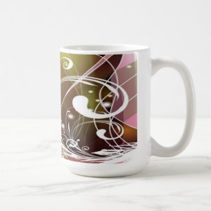 Caneca De Café Caneta Floral Abstrato