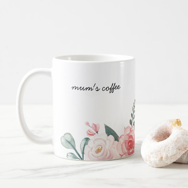 Caneca De Café Caneta Floral Botânica Personalizada Para Café De  (Com Donut)