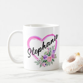 Caneca De Café Caneta Floral Personalizada