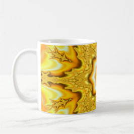 Caneca De Café Caneta Fractal de Estrela Dourada