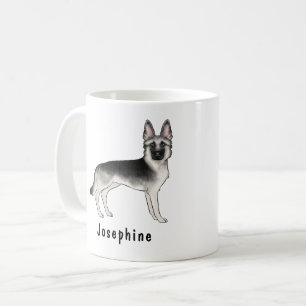 Caneca De Café Caneta German shepherd Silver Sable Com Nome Perso