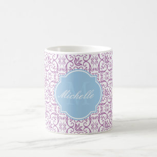 Caneca De Café Caneta Monográfica Radial Orquídea Damasco
