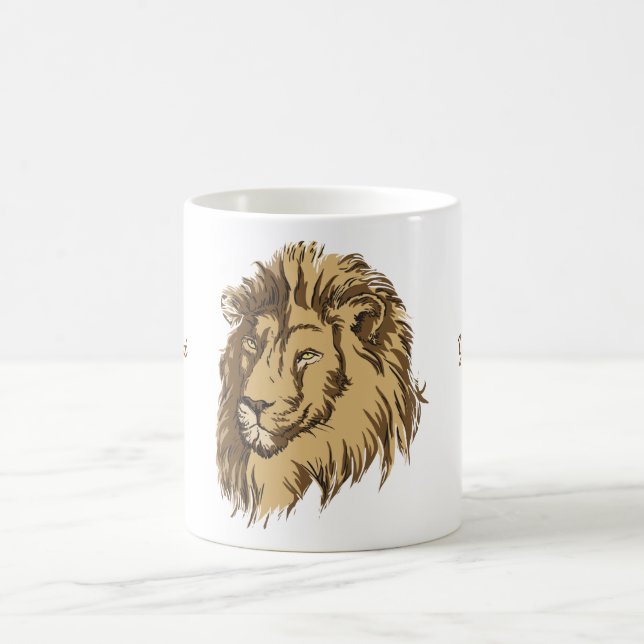 Caneca De Café Caneta personalizada de cabeça de leão (Centro)