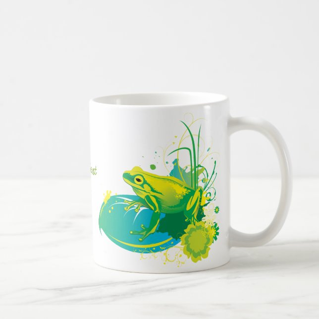 Caneca De Café caneta sapo verde personalizada (Direita)