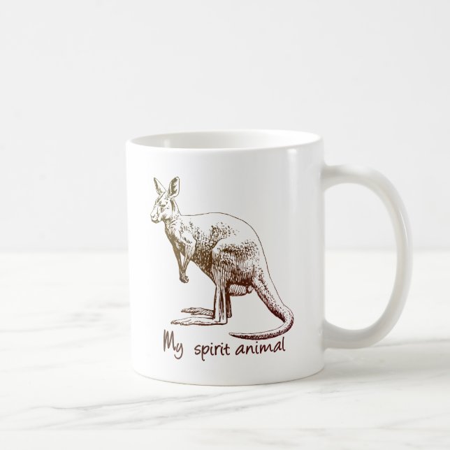 Caneca De Café Cangaroo Meu animal espiritual (Direita)