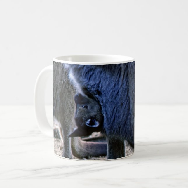 Caneca De Café Canguru bebê na bolsa da mãe - Austrália (Frente Esquerda)