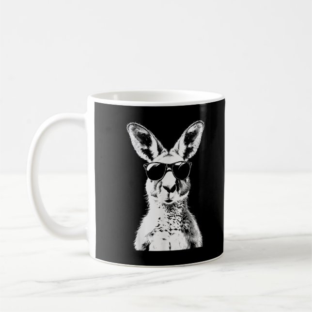 Caneca De Café Canguru Usando Óculos de Sol Animal Divertido Aust (Esquerda)