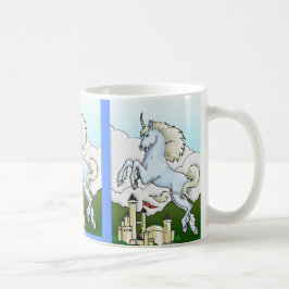 Caneca De Café Canhão Bebendo de Unicorn e Fairy Castle Kid