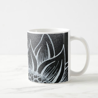Caneca De Café Canhão de girassol preto e branco