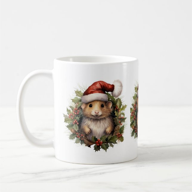 Caneca De Café Canhão de Hamster de Natal (Esquerda)