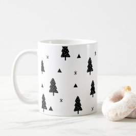 Caneca De Café Canhão de Natal preto e branco moderno