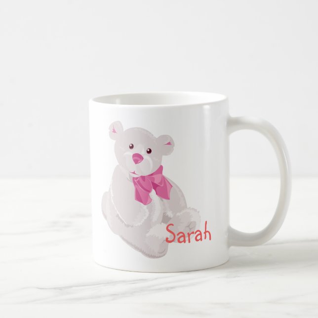 Caneca De Café Canhão de Urso Branco e Rosa (Direita)