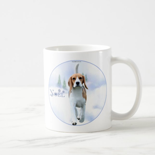 Caneca De Café Canhão do beagle do Noel (Direita)