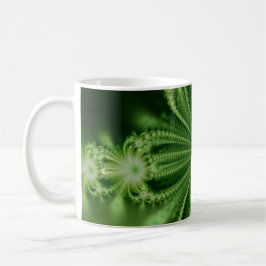 Caneca De Café Canhão Fractal Flor Verde