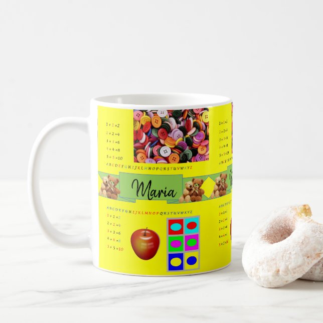 Caneca De Café Canhão para Crianças Educativas (Com Donut)