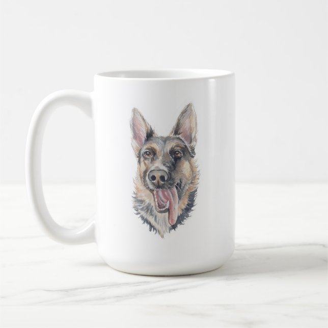 Caneca De Café Canina german shepherd | 15 oz (Esquerda)