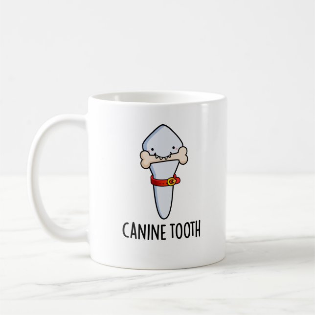 Caneca De Café Canine Dental Engraçado (Esquerda)