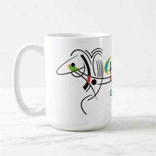 Caneca De Café Canine Dog Abstrato Modern Retro Art Mug