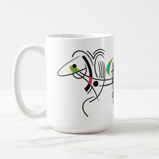 Caneca De Café Canine Dog Abstrato Modern Retro Art Mug (Esquerda)