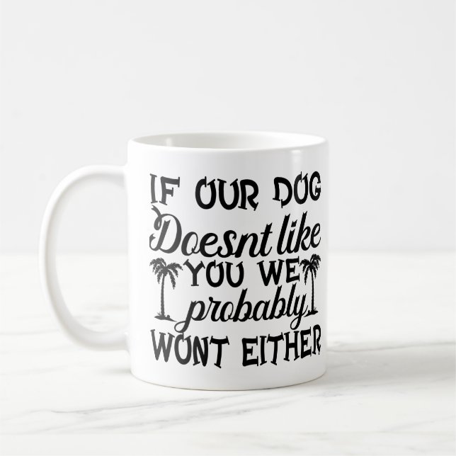 Caneca De Café Canino | Café Engraçado | (Esquerda)