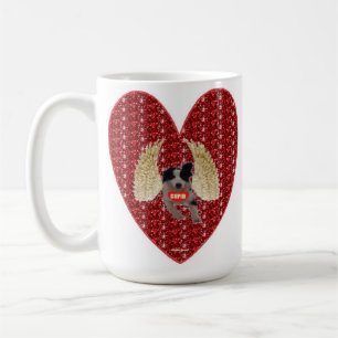 Caneca De Café Canino Cupido Cupido Glusco Coração Vermelho