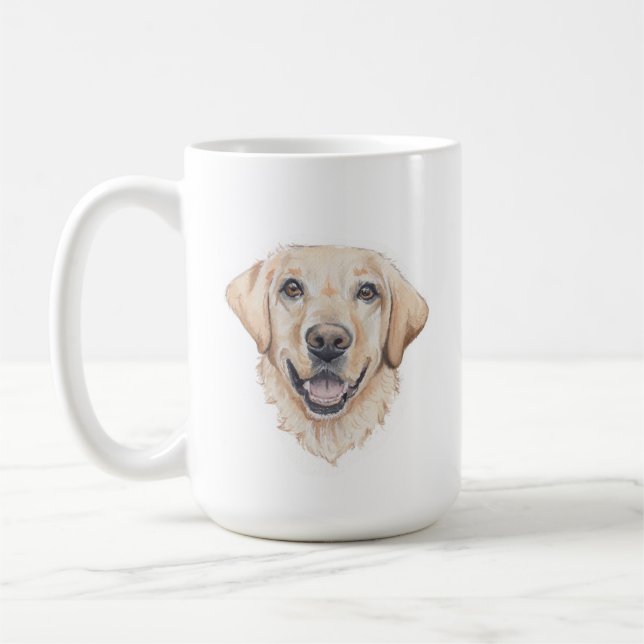 Caneca De Café Canino de Laboratório Amarelo | 15 oz (Esquerda)
