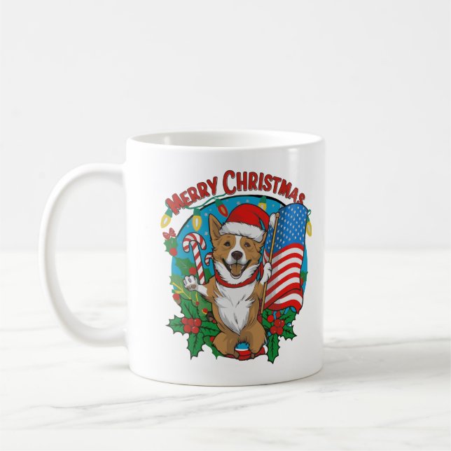 Caneca De Café Canino de Natal (Esquerda)