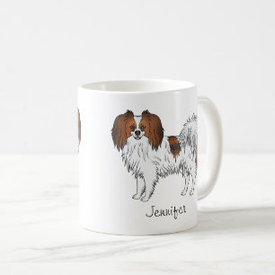 Caneca De Café Caninos Phalène Sable Red Com Nome Personalizado