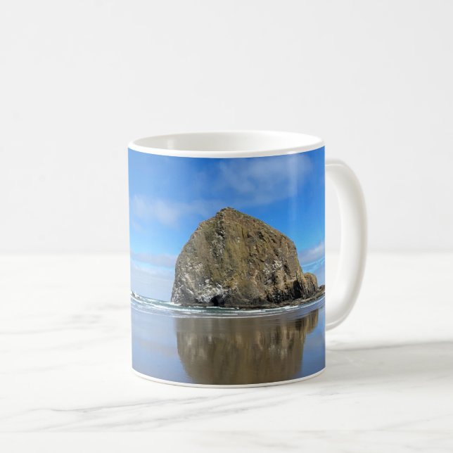Caneca De Café Cannon Beach Oregon Haystack Rock  (Frente Esquerda)