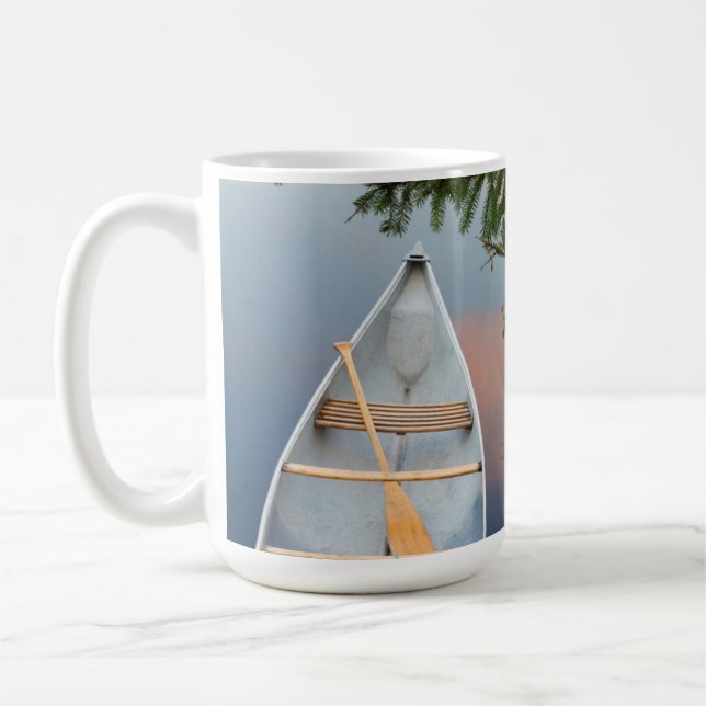 Caneca De Café Canoa no lago ao pôr do sol, Canadá (Esquerda)