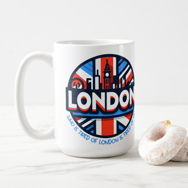 Caneca De Café Cansado de Londres (Com Donut)