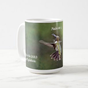 Caneca De Café Cantando a Escritura de Hummingbird - Salmo 100:2
