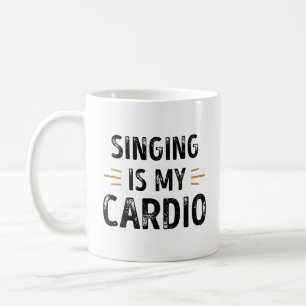 Caneca De Café Cantando Engraçado é meu Cardio - Presente de Ca