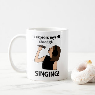 Caneca De Café Cantando Eu Me Expresso Através do Canto