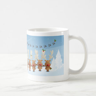 Caneca De Café Cantando Reindeer Natal Mug