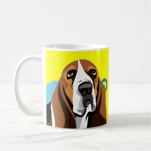 Caneca De Café Cântaras Amarelas De Caça-Basset