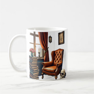 Caneca De Café Cantinho de Leitura Dark Academia Livros Antigos V