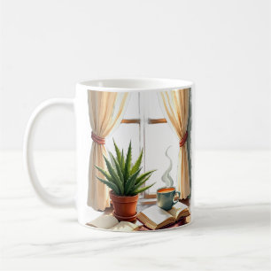 Caneca De Café Cantinho de Leitura de Mãe de Planta Suculenta e L