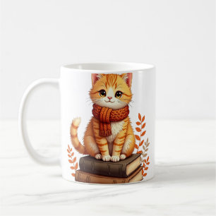 Caneca De Café Cantinho de Leitura do Gato Aconchegante - Arte em