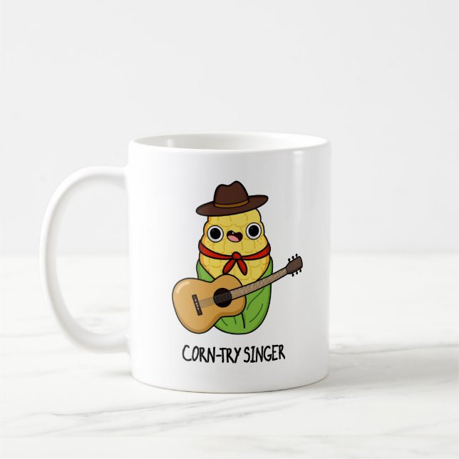 Caneca De Café Cantor de Milho Funny Corn Pun (Esquerda)