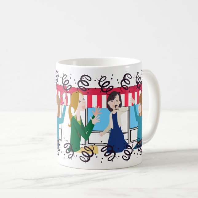 Caneca De Café Cantores do Clube de Música do Karaoke e Noite (Frente Esquerda)