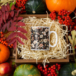 Caneca De Café Canuca Floral de Outono Elegante