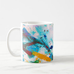 Caneca De Café Canva Artística Verde. Ilustração Legal Roxa. Ou