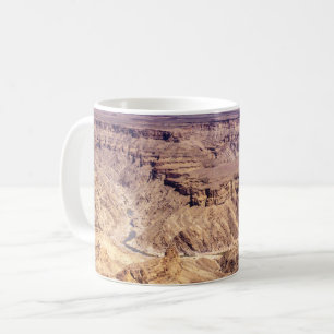 Caneca De Café Canyon do rio Peixe na Namíbia do Sul, África